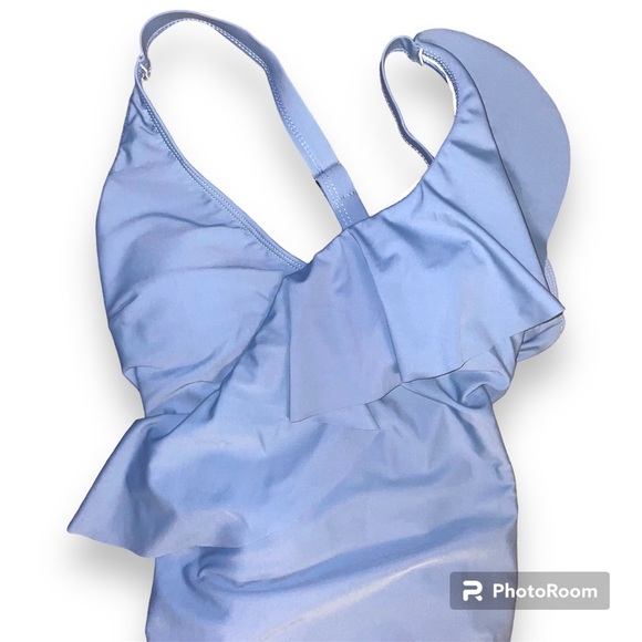 SHEIN Women’s Small Blue Ruffled Bathing Suit - Picture 6 of 8